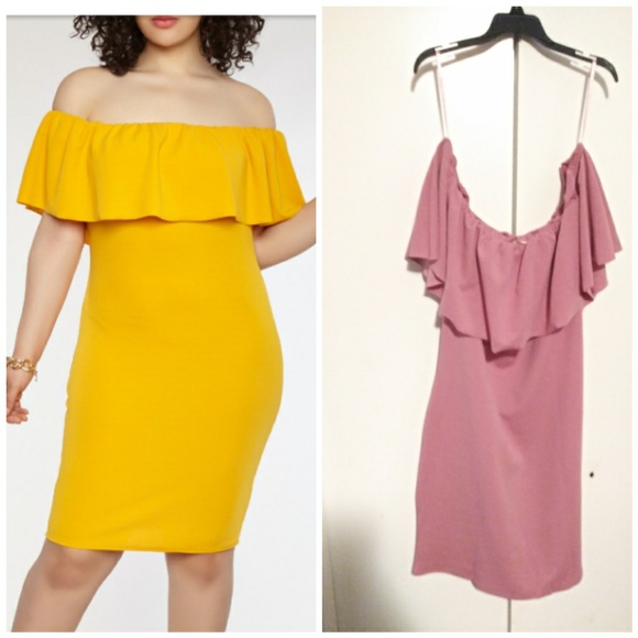 rainbow off the shoulder dress